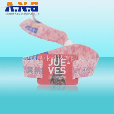 RFID织唛腕带 一次性腕带 带小卡